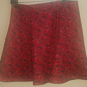 Hollister red floral skirt